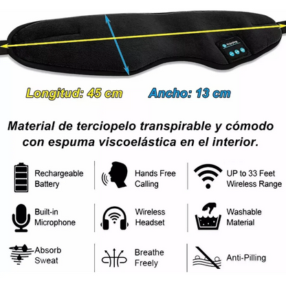 Antifaz Con Audífonos Bluetooth